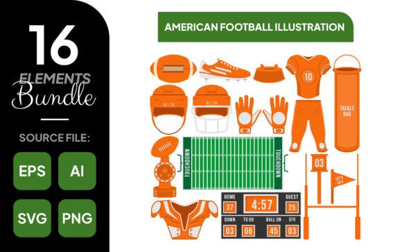 American Football Illustration Bundle: Fuel Your Creative Plays