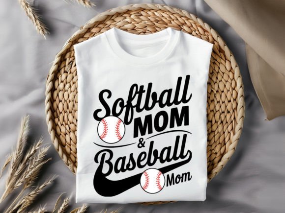 Celebrate the Diamond: Softball Mom & Baseball T-Shirt Design