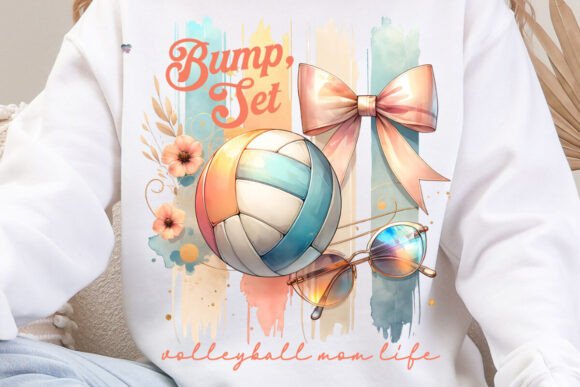 Celebrate the Sideline Spirit with Volleyball Mom Life PNG Brushstroke