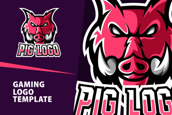 Pig Mascot Gaming Logo Design: A Bold Vector Template for Teams